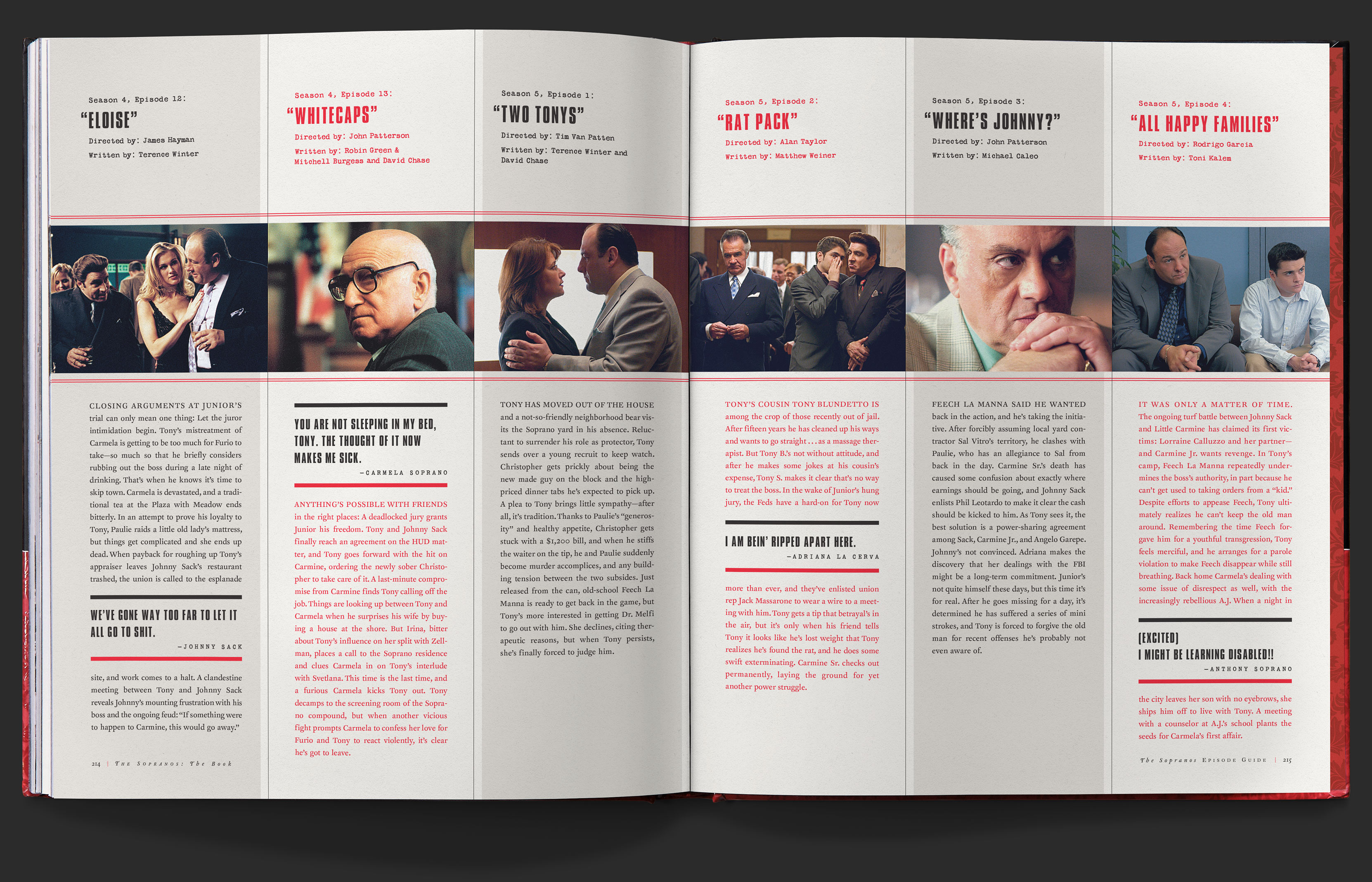 Continued episode guide for six more significant episodes, each detailed with its title, director, writer, summary, and a photo.